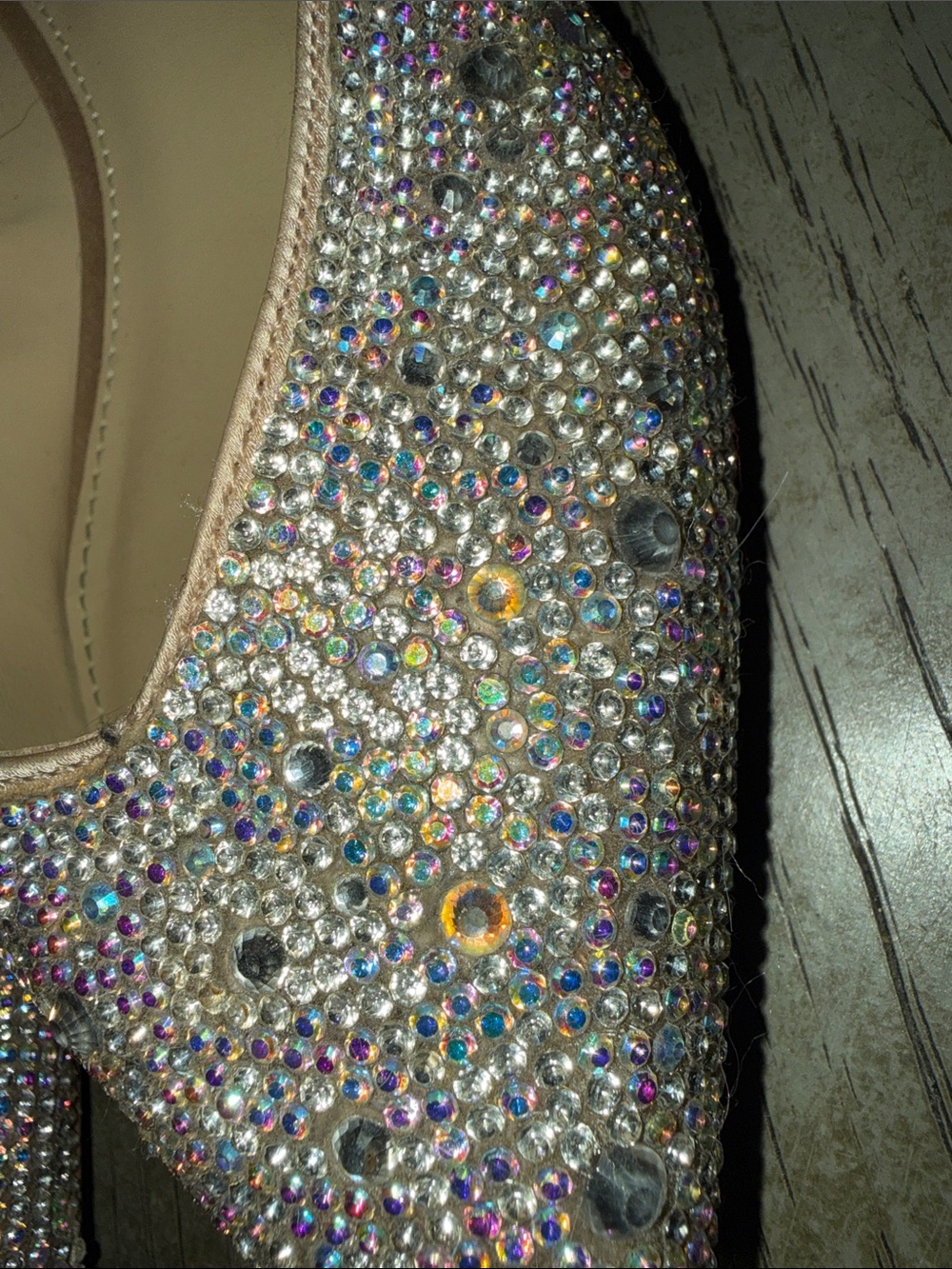 Betsey Johnson Iridescent Crystal Embellished Pointed Flats - Pink/Multicolor - Picture 4 of 6